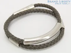 【レア未使用】エルメス　HERMES　トーテム　ドゥブルトゥール　ダブルコイル　2連 ブレスレット　イントレチャート　編み込み　エタン グレー シルバー金具　ヴォースウィフト