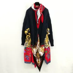 ジュンヤワタナベ JUNYA WATANABE コムデギャルソン JH-O022 AD2021 ドッキング レイヤード ワンピース ニット プリーツスカーフ 変形 美品 S ネイビー マルチ