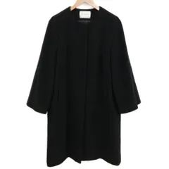 ユナイテッドアローズ UNITED ARROWS ノーカラーコート ウールナイロンカシミヤ 黒 ブラック 40 Lサイズ相当