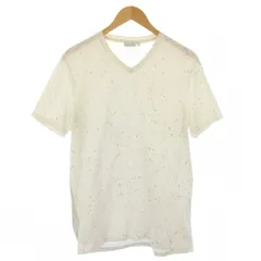 カルバンクライン CALVIN KLEIN Tシャツ カットソー 半袖 総柄 Vネック L ホワイト グレー CKKCBGM0102 /TK