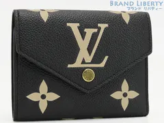 【未使用】ルイヴィトン　LOUIS VUITTON　バイカラー モノグラム アンプラント　ポルトフォイユ ヴィクトリーヌ　三つ折り財布　コインケース　コンパクト財布　ノワール ブラック ベージュ　M80968