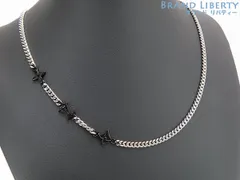 【新品同様】ルイヴィトン　LOUIS VUITTON　ネックレス モノグラム ロウ　フラワーモチーフ　チェーン　チョーカー　シルバー ブラック　M02230