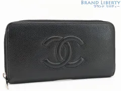 【美品】シャネル　CHANEL　ココマーク　キャビアスキン　ラウンドファスナー長財布　ブラック シルバー金具　グレインドカーフスキン　A50071