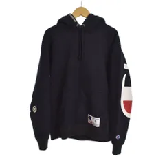 シュプリーム SUPREME チャンピオン Champion 18SS Hooded Sweatshirt パーカー フーディー ロゴ プリント S 黒 ブラック ☆AA★