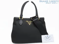 【超美品】プラダ　PRADA　ナイロン サフィアーノ　2WAY トートバッグ　ハンドバッグ　ショルダーバッグ　NERO ブラック　ナイロン レザー　1BA172