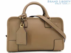 【超美品】ロエベ　LOEWE　アマソナ23　2WAY ハンドバッグ　ミニボストンバッグ　ショルダーバッグ　ミンク ベージュ　カーフレザー　352 30 N71