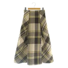 スナイデル SNIDEL チェック マキシスカート ボックスプリーツ 0 ベージュ 茶 /MI ■OS