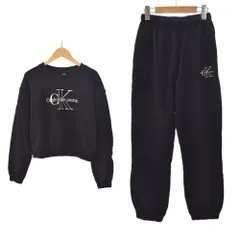 カルバンクラインジーンズ Calvin Klein Jeans セットアップ スウェット トレーナー パンツ S 黒 ブラック