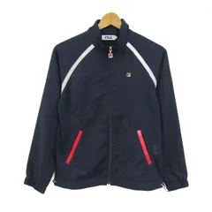 フィラ ブルゾン ジャケット アウター ジャージ スポーツウエア レディース Mサイズ ネイビー FILA 【中古】