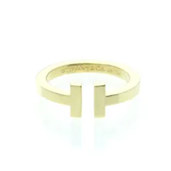ティファニー(Tiffany) T スクエア リング K18イエローゴールド(K18YG) ファッション 無し バンドリング ゴールド