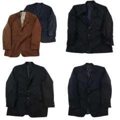 古着卸 まとめ ラルフローレン 無地 テーラード ジャケット 5枚セット (メンズ 42 /44 ) POLO UNIVERSITY ブラック 中古 古着 ND7672