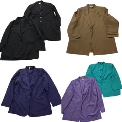 古着卸 まとめ売り L/S イージーテーラード ジャケット 6枚セット (レディース XL /18 ) 無地 サグハーバー ブラック 中古 古着 ND7754