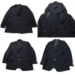 古着卸 まとめ売り ラルフローレン 紺ブレザー ジャケット 3枚セット (メンズ 36 /40 /42 ) Polo University 金ボタン 中古 古着 ND7748