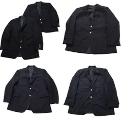 古着卸 まとめ売り ラルフローレン 紺ブレザー ジャケット 5枚セット (メンズ 42 /43 ) Polo University 金ボタン 中古 古着 ND7747