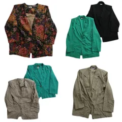 古着卸 まとめ売り  L/S イージーテーラード ジャケット 6枚セット (レディース 16 ) サグハーバー 花柄 無地 中古 古着 ND7769