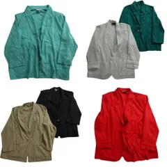 古着卸 まとめ売り L/S イージーテーラード ジャケット 6枚セット (レディース 20 ) サグハーバー 無地 ブラック 中古 古着 ND7765