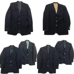 古着卸 まとめ売り 紺ブレザー テーラード ジャケット 6枚セット (メンズ 40 ) 背抜き 金ボタン 3つボタン 中古 古着 ND7833