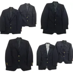 古着卸 まとめ売り 紺ブレザー テーラード ジャケット 6枚セット (メンズ 42 ) 背抜き 金ボタン 中古 古着 ND7876