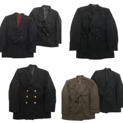 古着卸 まとめ売り 無地 ダブルテーラード ジャケット 6枚セット (メンズ 42 ) 金ボタン ピークドラペル 中古 古着 ND7866