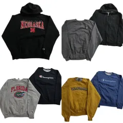 古着卸 まとめ売り チャンピオン Champion スウェット 7枚セット (メンズ L ) カレッジ風 ジップパーカー 中古 古着 ND7985