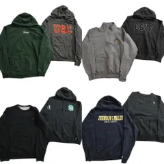 古着卸 まとめ売り チャンピオン Champion スウェット 8枚セット (メンズ L ) カレッジ風 フーディー ハーフジップ 中古 古着 ND7984