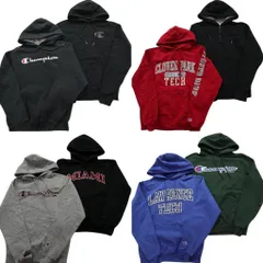 古着卸 まとめ売り チャンピオン Champion スウェット 8枚セット (メンズ S ) ワンポイント フーディー カレッジ風 袖プリント 中古 ND8009