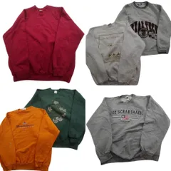 古着卸 まとめ売り USA製 スウェット 6枚セット (メンズ L ) ジャンスポ ラグラン 前V カレッジ風 英文字 中古 古着 ND8025