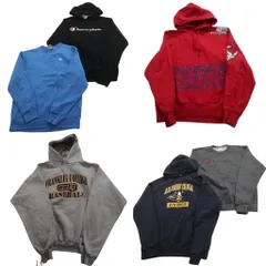 古着卸 まとめ売り チャンピオン Champion スウェット 6枚セット (メンズ M ) フーディー ワンポイント カレッジ風 袖プリント 中古 ND8091