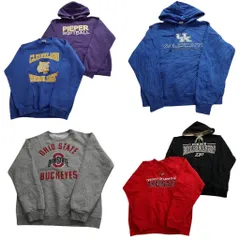 古着卸 まとめ売り カレッジ風 スウェット 6枚セット (メンズ M ) カレッジチーム フーディー クルーネック 中古 古着 ND8157