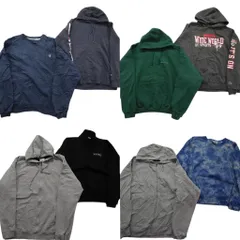 古着卸 まとめ売り チャンピオン Champion スウェット 8枚セット (メンズ 2XL ) タイダイ柄 スタンドカラー フーディー 中古 古着 ND8245