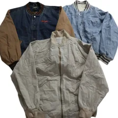 古着卸 まとめ売り デニム スタジャン ジャケット 3枚セット (メンズ M ) フルジップ ブルゾン 中古 古着 ND8272