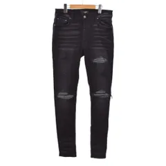 アミリ AMIRI MX1 クリスタル ダメージ加工 ストレッチスキニー デニムパンツ ジーンズ 32 黒 ブラック SR1MDS059SAMDSI