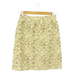 ユナイテッドアローズ UNITED ARROWS スカート ジャガード タイト ミニ ウール混 総柄 38 ベージュ /AH10