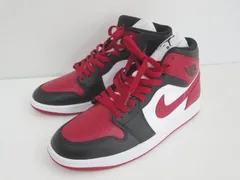 ★4168☆NIKE ナイキ BQ6472-079 WMNS AIR JORDAN 1 MID Bred Toe スニーカー　未使用美品　ウィメンズ28㎝