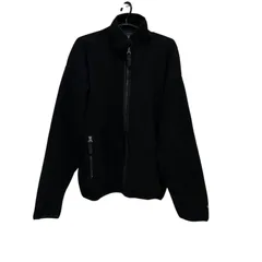  Champion SPORTS WEAR フリースジャケット フルジップ ブラック【Z1790】