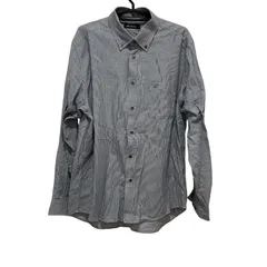  GoldenBear 長袖ボタンダウンシャツ　ストライプシャツ　ワンポイントロゴ　LLサイズ【Z1790】