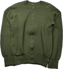 軍もの　ヴィンテージクラス　スウェーデン軍　サイズメンズ5　ミリタリージップアップリブニットカーディガン