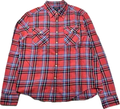 2枚セットです　ポロラルフローレン RALPH LAUREN 赤と青チェック柄 長袖シャツ コットン  キッズサイズ170/XL　ラルフローレンのボーイズXL(18/20)は170cm相当。大人のレディースM、メンズのSに近いサイズ感です