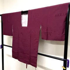 道行コート　更紗模様　更紗地紋　菊花　リボン　ワインレッド　着物　017tz