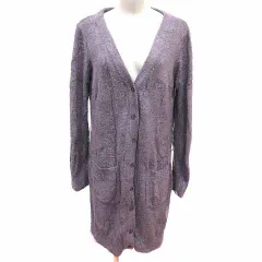 ジェラートピケ gelato pique ロングカーディガン ニット Vネック 長袖 F 紫 パープル /YK