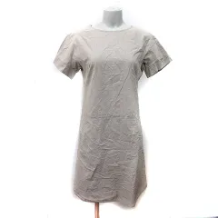 アンタイトル UNTITLED ワンピース ロング 半袖 麻混 リネン混 1 S ベージュ /YI