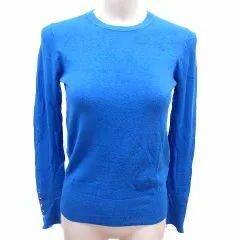 ザラ ZARA ニット カットソー 長袖 S 青 ブルー /YK