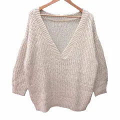 アルシーヴ archives ニット セーター Vネック 長袖 M アイボリー 白 ホワイト /YK