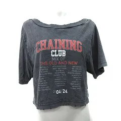 カスタネ Kastane Tシャツ カットソー 半袖 ダメージ加工 S 黒 ブラック /YI