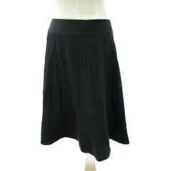 セオリー Theory 美品 プリーツスカート ウール ひざ丈 0 黒 ブラック 0830