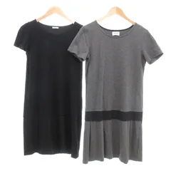 プラステ PLST ワンピース 2点セット まとめ ひざ丈 2 黒 ブラック グレー /UO