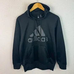 adidas アディダス スウェット パーカー ロゴプリント ブラック Mサイズ メンズ 古着 ストリート スポーツMIX