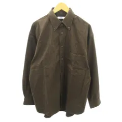 ユニクロ UNIQLO U 美品 ツイルオーバーサイズチェックシャツ タータンチェック 長袖 M 茶 ブラウン 1125