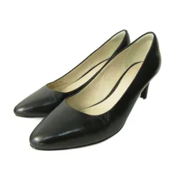 コールハーン COLE HAAN パンプス シューズ ヒール ラウンドトゥ レザー 7.5 24.5cm 黒 ブラック 1226 ■YHS3