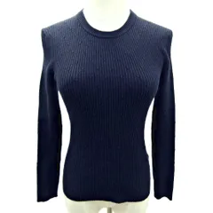 マッキントッシュフィロソフィー MACKINTOSH PHILOSOPHY 近年 リブニット セーター チェック調 クルーネック 長袖 38 約M 黒 ブラック 1016